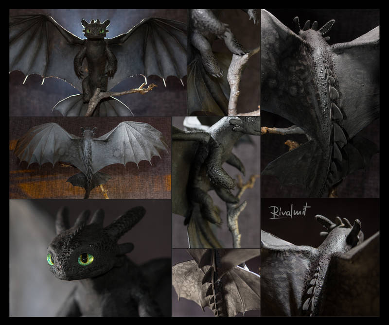 toothless httyd dragon sculpture companion nightfury how to train your dragon Sculptures Toothless Balanced Sculpture Sculptures