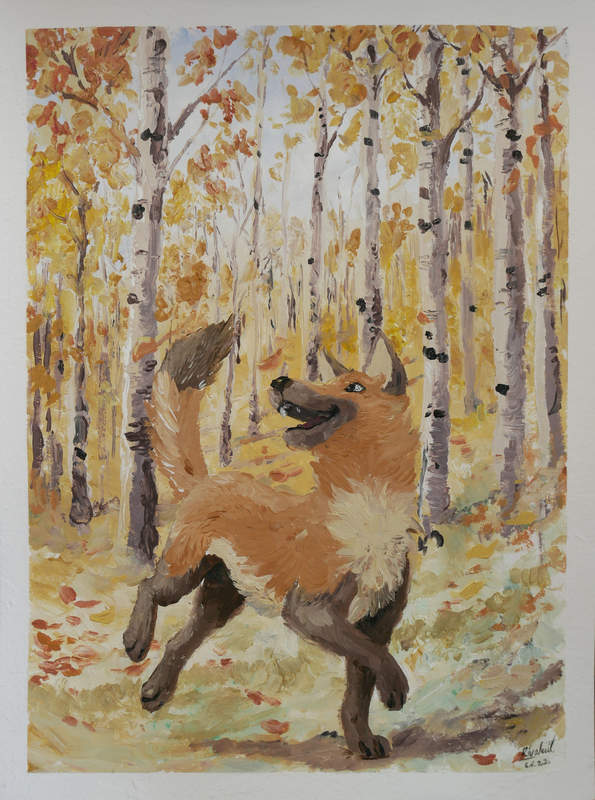 painting speedpainting dog forest Paintings RayJ speedpainting Paintings