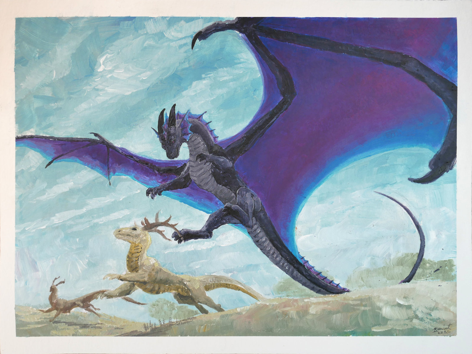 speedpaint dragon acrylic painting Speedpainting commission Gale