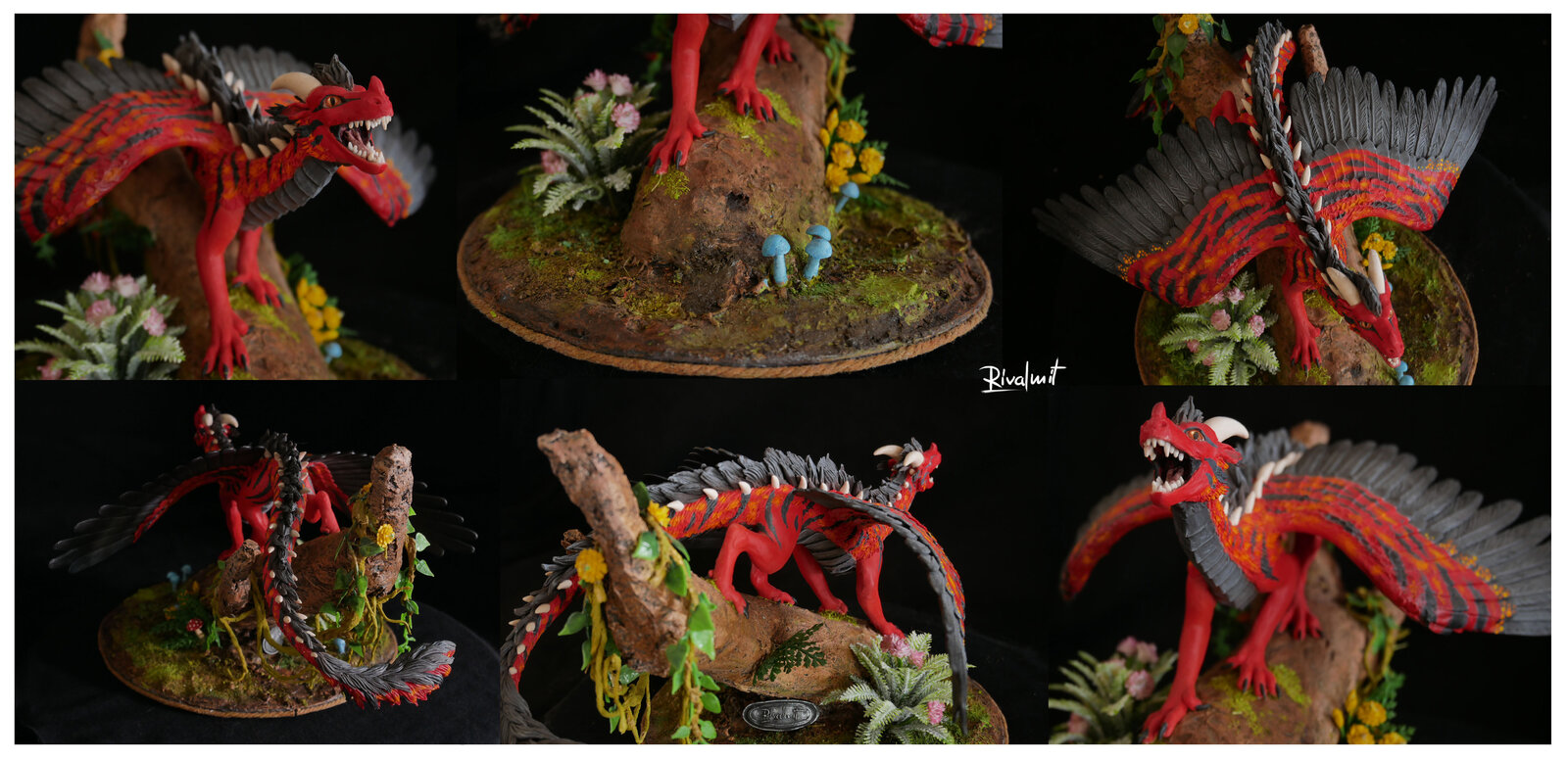 commission dragon sculptue Red Queen of the Jungle