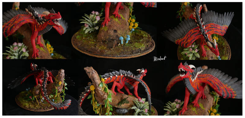 commission dragon sculptue Sculptures Red Queen of the Jungle Sculptures
