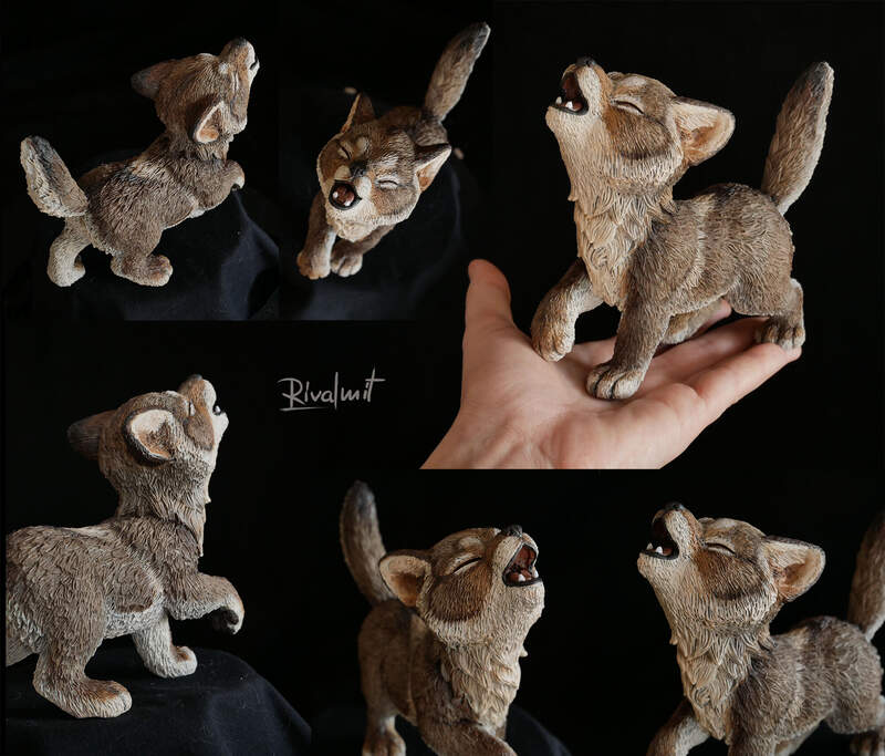 None Sculptures Baby howling wolf ef 25 Sculptures