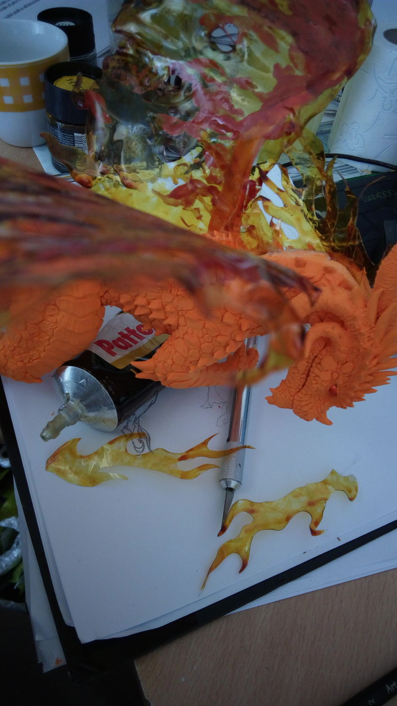  fire dragon art sculpture companion balance ef24 eurofurence western  I think his hair is on fire :O