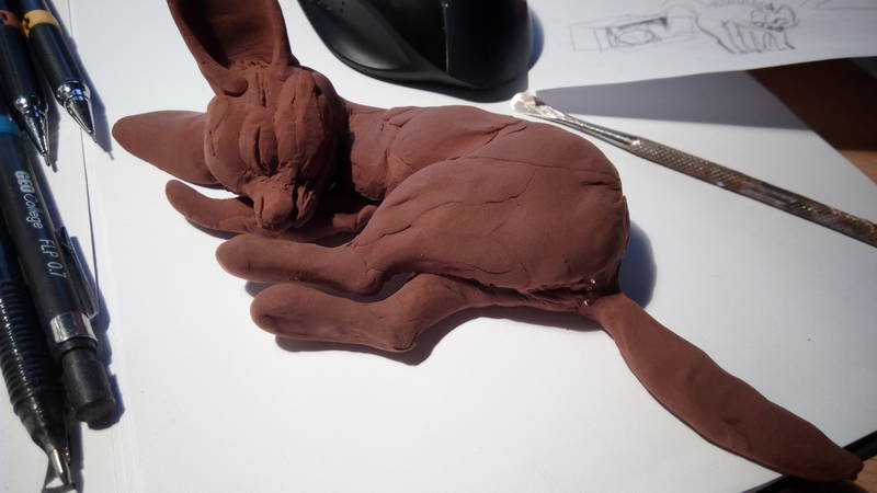  fox sculpture eurofurence ef26 baby clay traditional art 