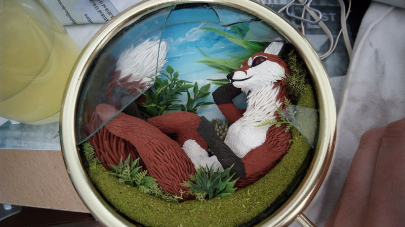  fox sculpture clock furry anthro ef24 eurofurence nature portal I broke the glass D: