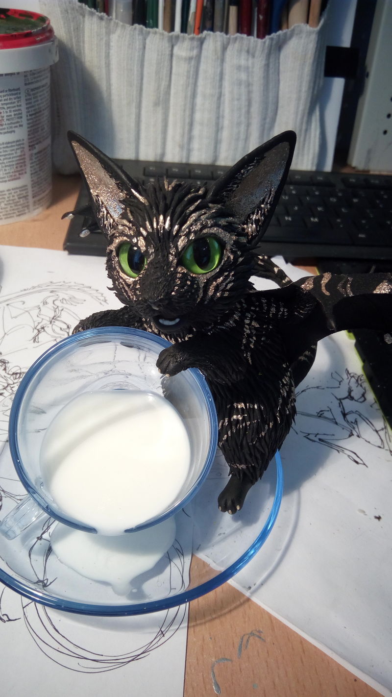  tea teacup bat kitty batkitty sculpture art ef24 eurofurence Fluffy! Don't spill the milk D: