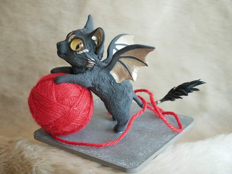  batkitty cat bat sculpture art ef26 will somone play with me? :3