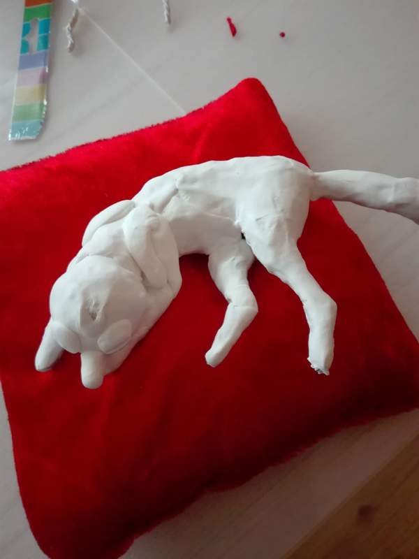  fox art sculpture ef26 Fancy red pillow