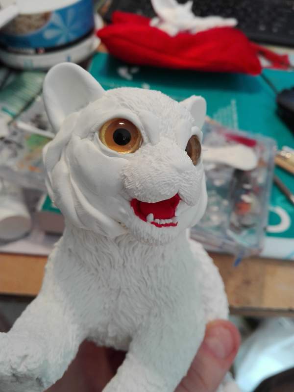  sculputre baby tiger art traditional finally got a smile on dat face
