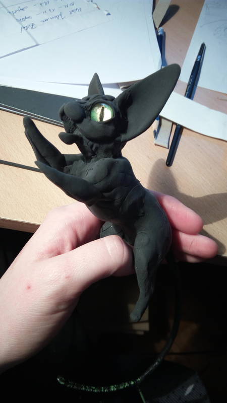  bat kitty batkitty art sculpture butterfly jump hunt ef25 eurofurence That is one ugly goblin looking cat O_O a face only a mother could love XD