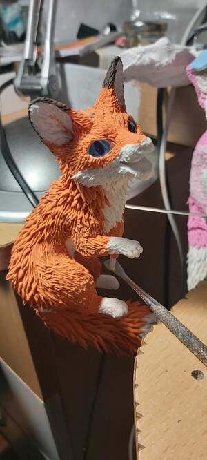 sculpture commission artwork fox Joy the Foxdeer Joy (character belongs to Flutti)