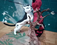 sculpture commission artwork cat traditional  