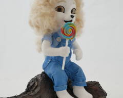 poodle kid poodle dog sculpture art traditinal lollipop blond