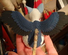 sculpture commission artwork balanced companion  gryphon griffin mythology mini  