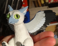 sculpture commission artwork balanced companion  gryphon griffin mythology mini  