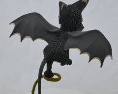 bat kitty #17 art cat sculpture EF26