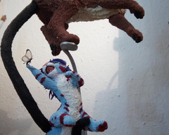 sculpture commission artwork balanced companion  tiger centaur cat  furry 
