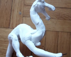sculpture commission artwork  dragon furry bho alien balanced companion  