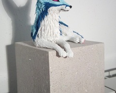 Racefox Blue sculpture commission artwork fox furry furry