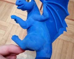 sculpture commission dragon blue baby hatchling balanced companion  furry 