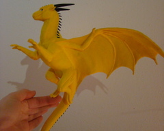 sculpture commission artwork balanced companion yellow dragon male  