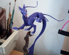 sculpture commission artwork  dragon furry bho alien balanced companion  