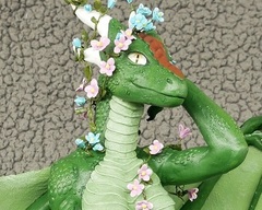 Flower Dragon sculpture commission artwork dragon furry flower process anthro
