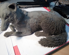 sculpture commission artwork wolf traditional fur art 
