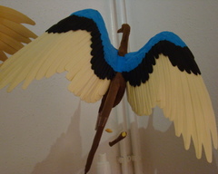 sculpture commission artwork balanced companion  dragon winged dutch angel DAD 