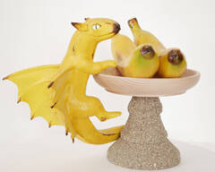 Banana dragon dragon companion sculpture balance ef25 eurofurence furry art banana fruit