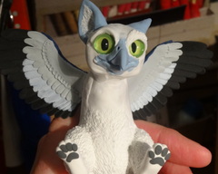 sculpture commission artwork balanced companion  gryphon griffin mythology mini  